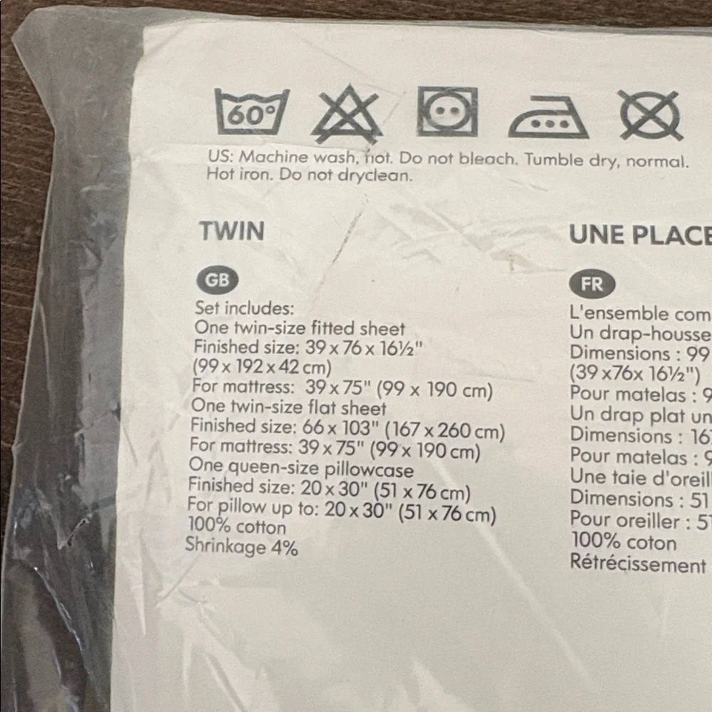IKEA GÄSPA Twin Sheet Set in Taupe 100% Cotton New! - Picture 3 of 5